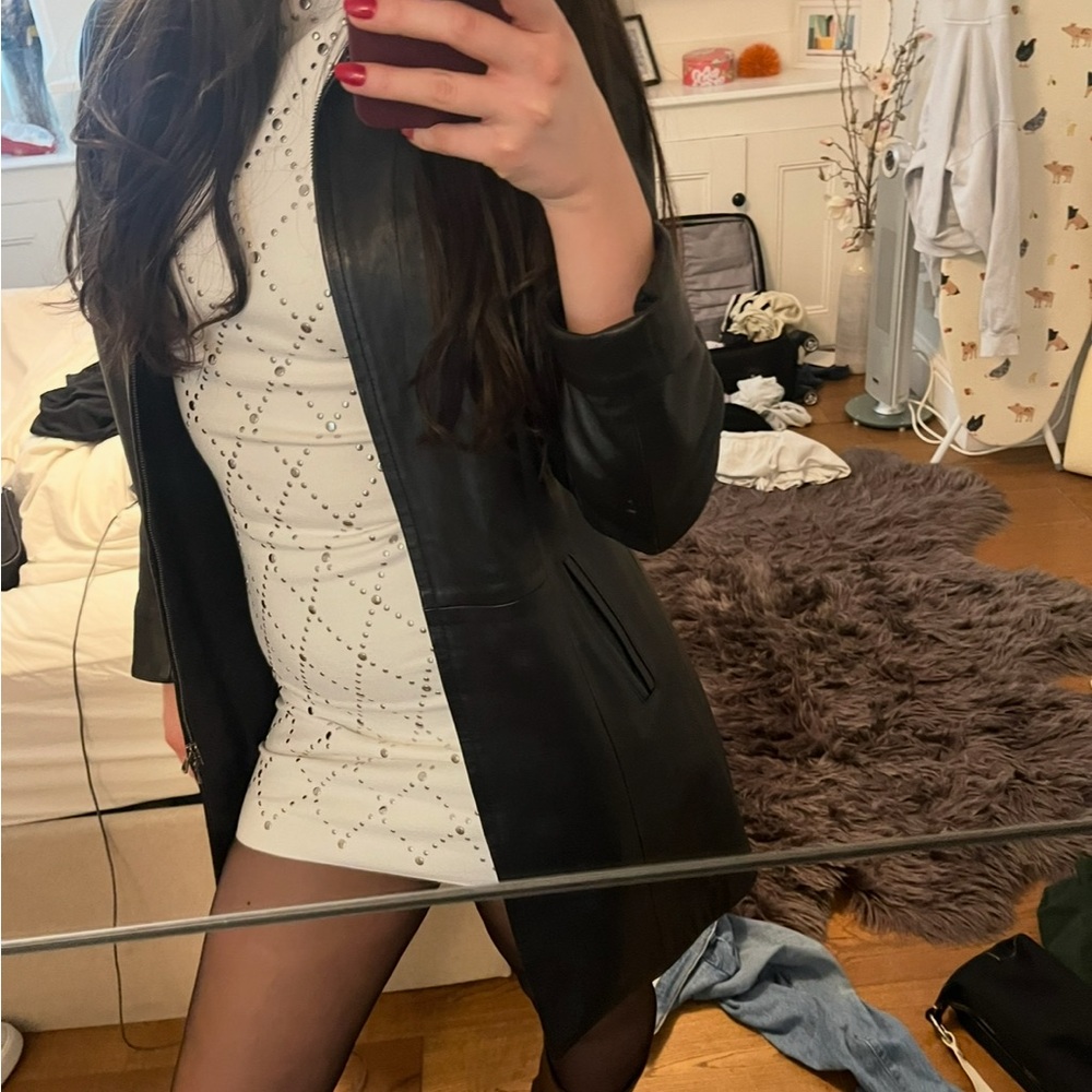 Zara Cream Sequin Sheath Mini Dress